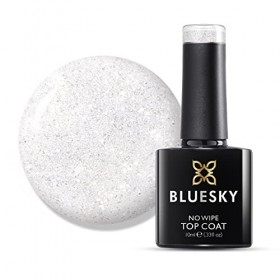 Bluesky Top Coat Semi Permanent Pailleté Pas Dessuyage Séchage Rapide Longue Durée de Vie Gel Holographique Top Coat Finitio