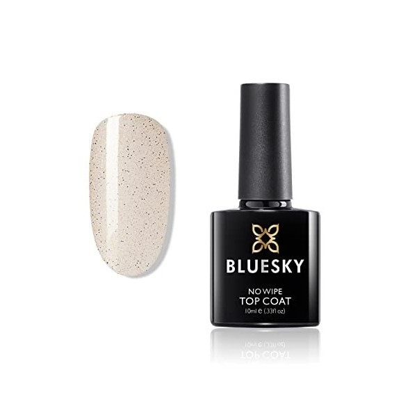 Bluesky Top Coat Semi Permanent Pailleté Pas Dessuyage Séchage Rapide Longue Durée de Vie Gel Holographique Top Coat Finitio