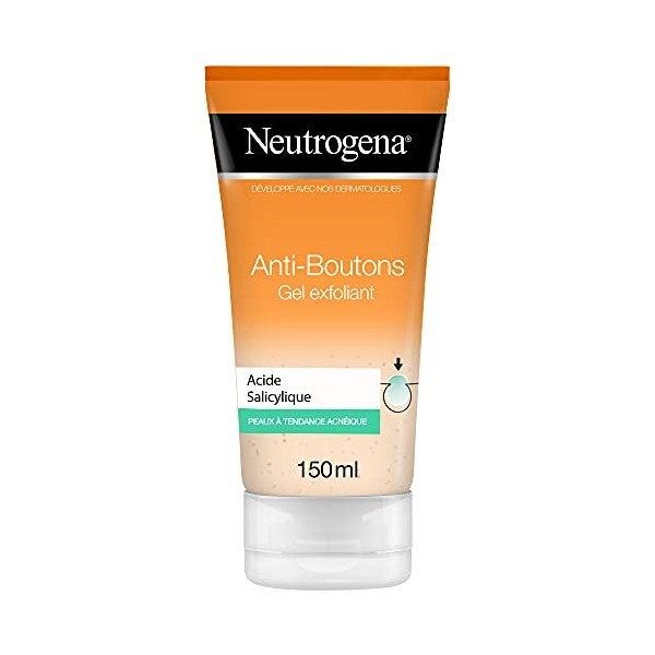 Neutrogena Anti-Boutons Gel Exfoliant à lAcide Salicylique, Peaux à Tendance Acnéique, 150 ml Crème Jour et Nuit
