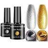 Senvenski Vernis Semi Permanent Or Argent Vernis à Ongles Gel Briller Couleur Shellac Cadeau UV LED Art Manucure Kit CS2-005