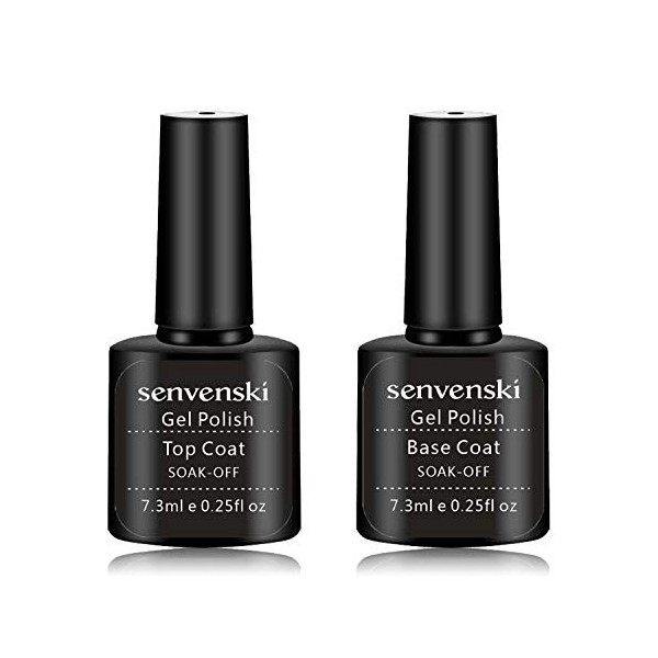 Senvenski Vernis Semi Permanent Or Argent Vernis à Ongles Gel Briller Couleur Shellac Cadeau UV LED Art Manucure Kit CS2-005