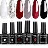 Senvenski Vernis Semi Permanent Or Argent Vernis à Ongles Gel Briller Couleur Shellac Cadeau UV LED Art Manucure Kit CS2-005