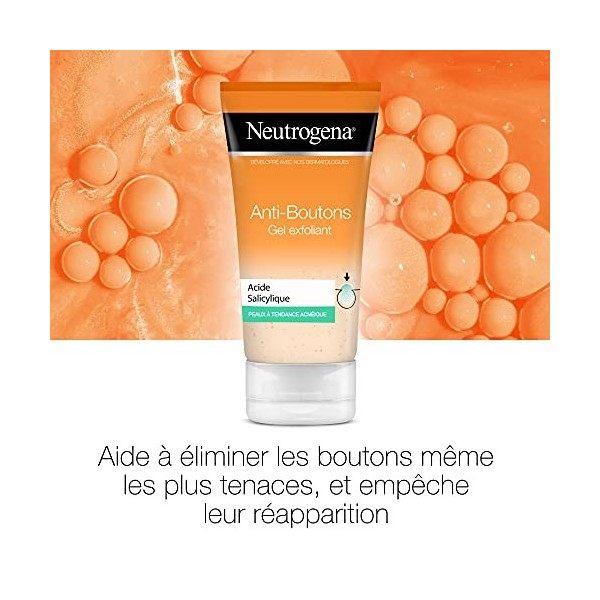 Neutrogena Anti-Boutons Gel Exfoliant à lAcide Salicylique, Peaux à Tendance Acnéique, 150 ml Crème Jour et Nuit