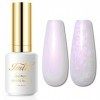 Imtiti Perle Vernis Semi-Permanents,15ml Vernis à Ongles Gel Blanc Nacré Perle LED UV Vernis à Ongles Gel DIY Nail Art Kit de