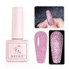 NEEKO 12ml Vernis à Ongles Gel Pailleté Réfléchissant Rose, Vernis à Ongles Gel Pailleté Scintillant, Vernis à Ongles Gel Bri