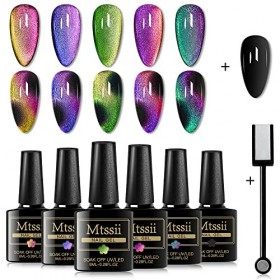 MTSSII Cat Eye Gel Vernis À Ongles Chameleon Gel Magnétique Soak Off UV LED 6 Couleurs Vernis À Ongles Ensemble avec 1 Bâton 