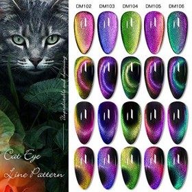 MTSSII Cat Eye Gel Vernis À Ongles Chameleon Gel Magnétique Soak Off UV LED 6 Couleurs Vernis À Ongles Ensemble avec 1 Bâton 