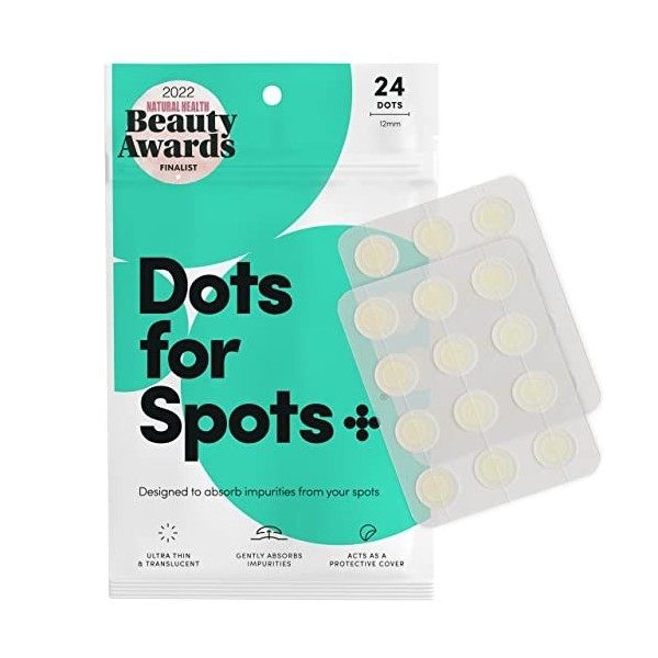 Dots for Spots® Gagnant 2020*, Pimple Patchs Originaux Anti-Bouton dAcné, Non Testé sur des Animaux 1 Paquet de 24 Patchs 