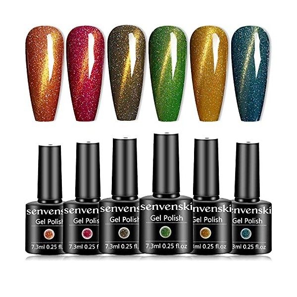 Senvenski Vernis Semi Permanent Art Gel Liner Paint Design Set Blanc Noir Or Argent Fluorescent Vernis à Ongles Couleur Shell