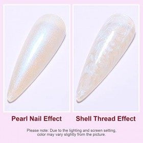 AIMEILI Vernis à Ongles Brillant Perle Gel, Nacré avec Fil Shell Glitter Gel Vernis Semi Permanent Soak Off UV LED Gel Nail P