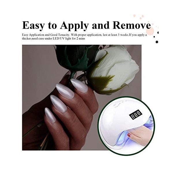 Vernis à ongles en gel perlé, imtiti 1 pcs 15 ml de couleur blanc tremper la LED Gel de longue durée de la manucure de nail a