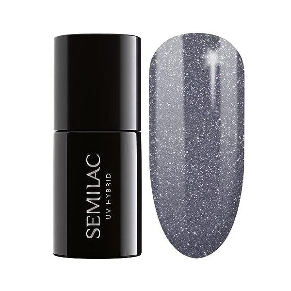 Semilac Vernis à ongles gels semi-permanents UV 093 Silver Dust 7ml