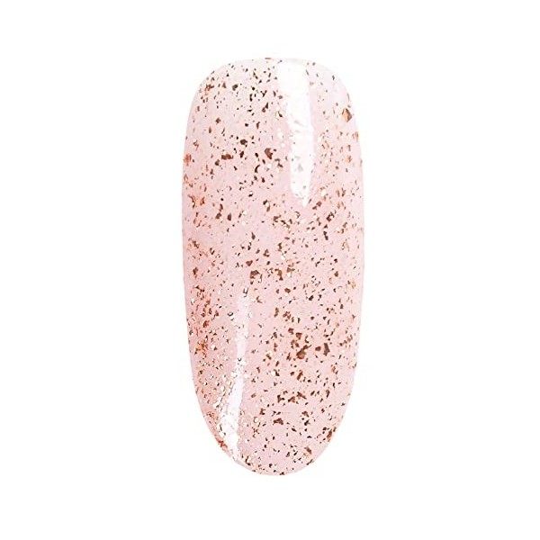 NEONAIL Vernis Semi Permanent Top Coat 7,2 ml Vernis Gel UV Semi Permanent Top Glow Rose Gold Flakes Top Coat Vernis à Ongles