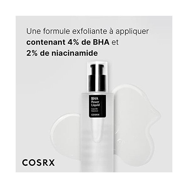 COSRX BHA 4% Liquide anti-points noirs, 100ml | Exfoliant + Hydratant | Exfoliation chimique liquide pour obtenir une peau ne...