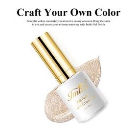 Imtiti Pailleté Vernis Semi-Permanents,15ml Vernis à Ongles Gel Champagne Pailleté LED UV Vernis à Ongles Gel DIY Nail Art Ki
