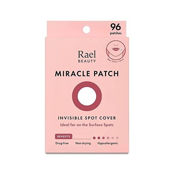 Rael patch traitement efficace anti-acné - couverture absorbante invisible des taches et des boutons aux hydrocolloïdes et tr...