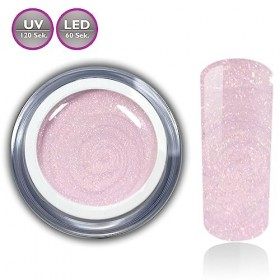 RM Beautynails Gel professionnel à paillettes colorées UV haut de gamme Nuit dété Rose 5&nbsp;ml Les pigments ne coulent pas Très