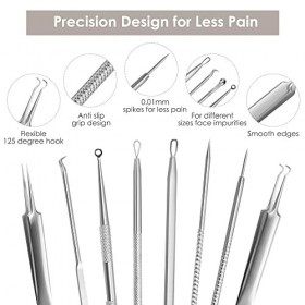 Extracteur Points Noirs 13 Pièces, Outils Professionnels pour lacné, Pince à épiler en Acier Inoxydable pour les Imperfectio ...