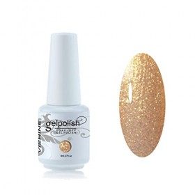 Vishine Vernis à ongles Semi-permanent Soak-off UV LED Base Top Coat Manucure 8ml Or Clair 380