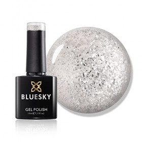 Vernis à ongles gel Bluesky, vous pouvez couper en verre Platinum 07, paillettes en argent, longue durée, résistante aux puce