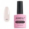 AIMEILI Vernis Semi Permanent Gel Rubber Base Coat Nude Couleur Gel Polish UV LED Renforcement et Réparation de Manucure, Col