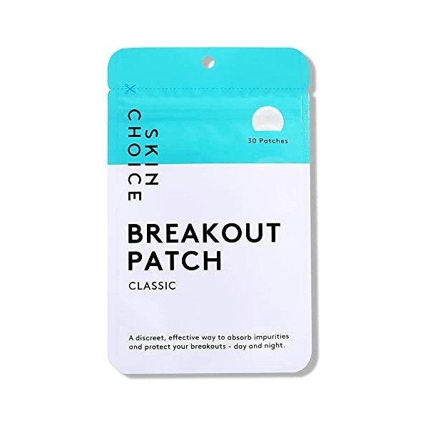 Breakout Patch par SKINCHOICE – 30 Patches, Invisible Pimple et Hydrocolloïde pour lacné, Traitement de lacné, Végétalien E