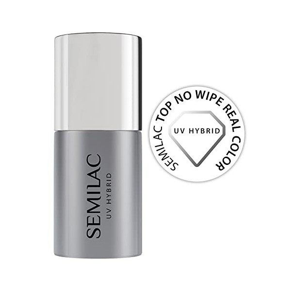 Semilac Vernis à ongles gels semi-permanents UV Top No Wipe Real Color 7ml