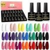 YSUVIN Vernis Gel UV Semi Permanent, 23PCS Lot Vernis à Ongles Noël Rouge Vert Pastel Rose Automne Hiver Manucure Kit Soak Of