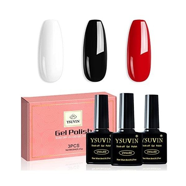 YSUVIN Vernis Gel UV Semi Permanent, 23PCS Lot Vernis à Ongles Noël Rouge Vert Pastel Rose Automne Hiver Manucure Kit Soak Of