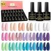 YSUVIN Vernis Gel UV Semi Permanent, 23PCS Lot Vernis à Ongles Noël Rouge Vert Pastel Rose Automne Hiver Manucure Kit Soak Of