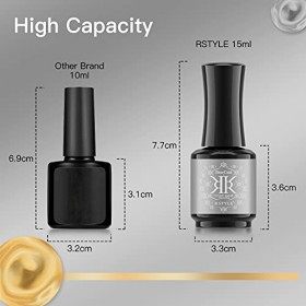 RSTYLE Base et Top Coat Vernis Semi Permanent, 15ml Base Vernis à Ongles No Wipe Top Coat UV LED Soak Off Gel Nail Polish ave