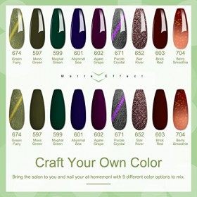 Lavender Violets 12 Pcs Gel Vernis à Ongles Semi Permanent Charmant Nu Couleurs Café Brun French Nail Art UV LED Soak Off ave