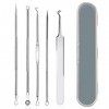 LacyMC 5 Pièces Blackhead Remover Outil,Kit Extracteur Point Noir Professional Tire Comédon Suppression dAcné Outil Manuel,P ...