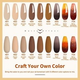 Lavender Violets 12 Pcs Gel Vernis à Ongles Semi Permanent Charmant Nu Couleurs Café Brun French Nail Art UV LED Soak Off ave