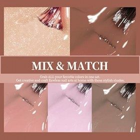 Elite99 Lot de 8 vernis à ongles gel UV LED avec base coat Top Coat No Wipe Matte Top Coat 005