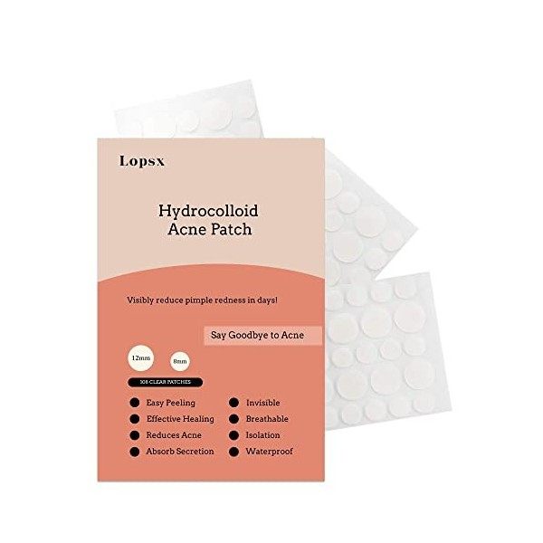 Patch Bouton Lopsx Patch Acne Autocollants pour pimple patchs Hydrocolloïdes Couverture Invisible pour Imperfections Sans Cru...