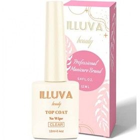 No Wipe Top Coat Vernis Semi Permanent pour Ongle Gel UV - Super Shine, Clear, 12ML