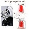 No Wipe Top Coat Vernis Semi Permanent pour Ongle Gel UV - Super Shine, Clear, 12ML
