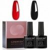 GZMAYUEN Vernis Semi Permanent Rouge et Noir Vernis Gel UV 10ML 2Pcs Vernis Gel Polish Vernis à Ongles Gel Couleur Ongle UV G