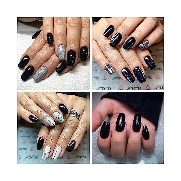 GZMAYUEN Vernis Semi Permanent Rouge et Noir Vernis Gel UV 10ML 2Pcs Vernis Gel Polish Vernis à Ongles Gel Couleur Ongle UV G