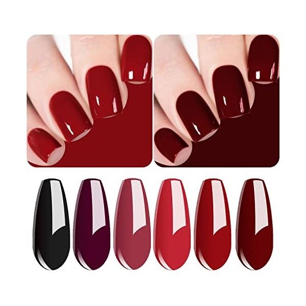 Vishine Vernis Gel Bordeaux 16ml Soak Off UV LED Nail Art Vernis à Ongles Gel Semi-Permanent Gel Polish Usage Professionnel d