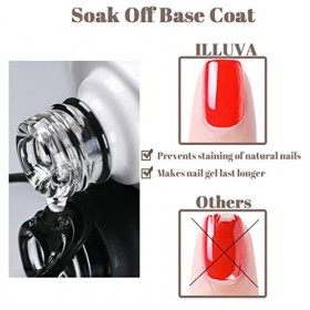 Soak Off Base Coat Primer Vernis Semi Permanent pour Ongle Gel UV, Clear, 12ML