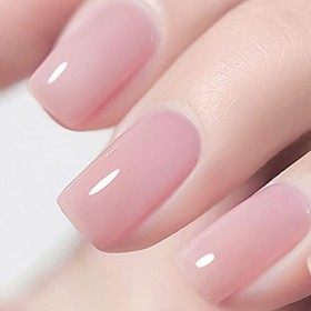 Vishine 15ml Vernis à ongles Semi-permanent Jelly Crystal Rose laiteux LED UV Gel Polish Soak Off Vernis Gel Couleur Rose Cla