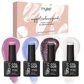 MyGel by MYLEE Oh My Quad Vernis à Ongles Gel Set 4x10ml UV/LED Nail Art Manucure Pédicure pour Usage Professionnel et Domest