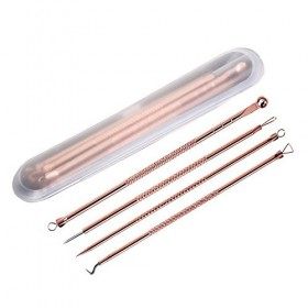 Juanya Kit Extracteur Point Noir Professional Tire Comédon Suppression dAcné Outil Manuel pour Nez Visage avec Boîte 4 Pièce ...