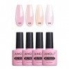 AIMEILI 4 Couleurs 10ml Vernis Semi Permanent Naturel Nude Rose Pastel, Lot Vernis à Ongles Gel UV LED Nail Polish Soak Off M