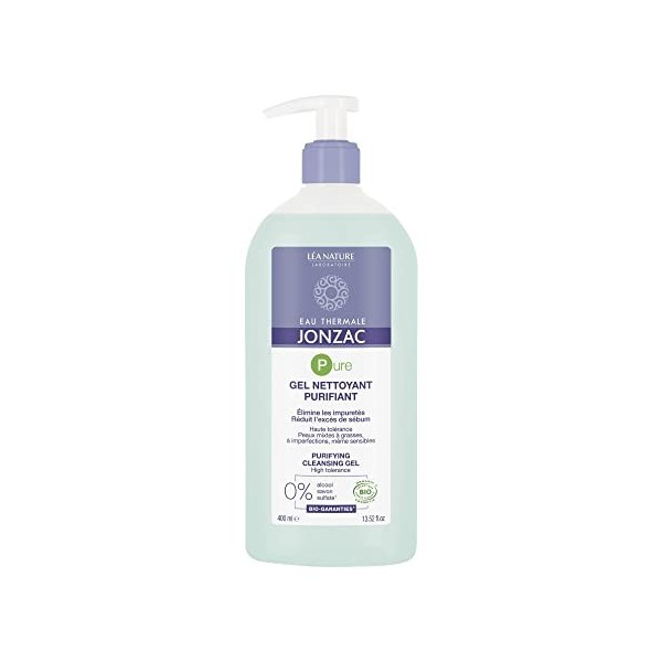 Eau Thermale Jonzac - Gel nettoyant purifiant - Pure - Peaux mixtes à grasses, même sensibles - Certifié Bio Cosmos Organic -...