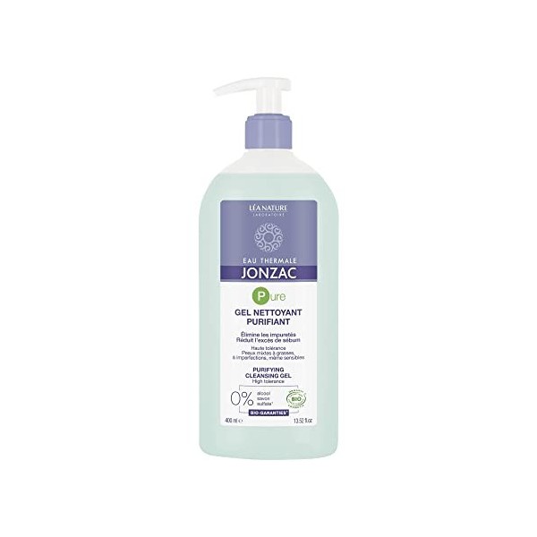 Eau Thermale Jonzac - Gel nettoyant purifiant - Pure - Peaux mixtes à grasses, même sensibles - Certifié Bio Cosmos Organic -