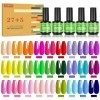 LEVIPE 32Pcs Vernis Semi-Permanent 27 Couleurs dEté Populaires Lot Vernis Semi-permanent Gel UV LED Avec Base Coat, Glossy, 