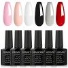 GZMAYUEN Vernis UV Semi Permanent Ongles Rouge Vernis Gel 10ML Vernis à Ongles Rouge Vif Gel Couleur Ongle UV Rouge Foncé 6Pc